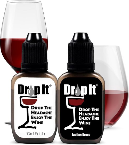 Drop It Wine Drops Original and For Tastings Combo Pack - Includes One 10mL Bottle of Each - Naturally Reduces Sulfites and Tannins in Red, White & Sparkling Wines - Portable & Easy to Use - USA Made