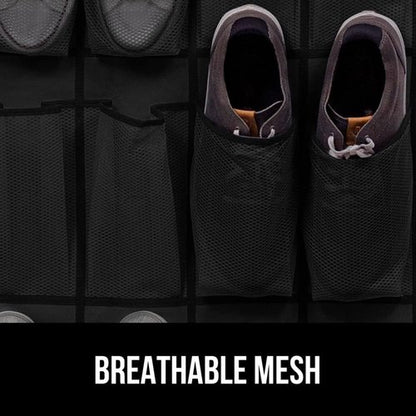 Gorilla Grip Shoe Organizer - Over The Door Design | Holds Up To 40lbs | 2-Pack with LED Tactical Flashlight