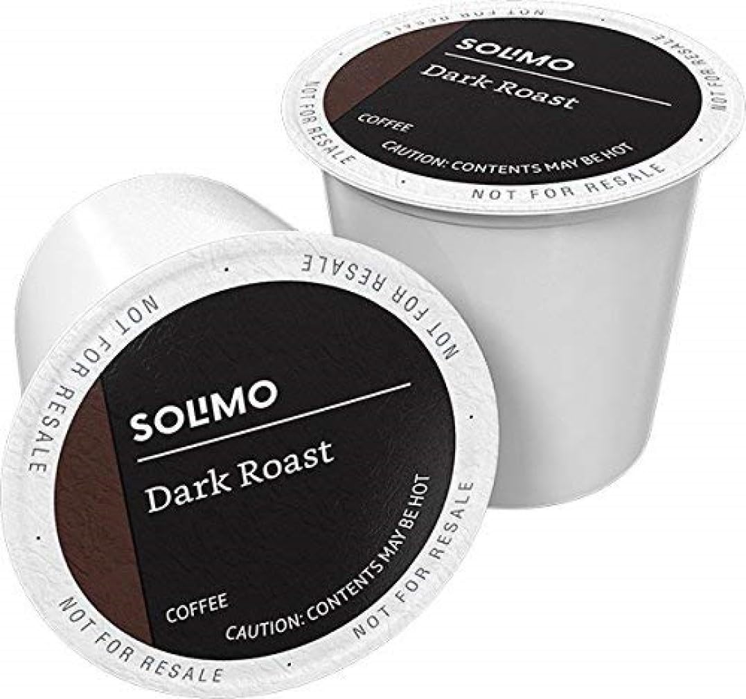 Solimo Dark Roast Coffee Pods - Compatible with Keurig 2.0 | 100 Count Pack for Bold Flavor