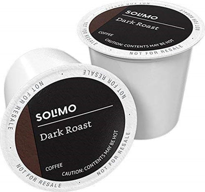 Solimo Dark Roast Coffee Pods - Compatible with Keurig 2.0 | 100 Count Pack for Bold Flavor