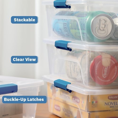 Clear Plastic Storage Containers by [Brand Name] - Stackable Craft Organizer Bins with Durable Lids (4 Pack, 10 Quart)