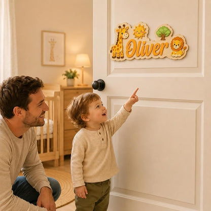 Personalized Wooden Nursery Name Sign for Door & Wall