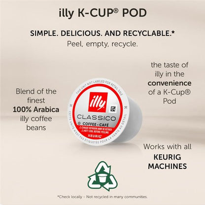 illy Coffee K Cup, Pods for Keurig Machines, Intenso Dark Roast, 100% Arabica, Premium Italian Coffee, 32 Count, 1 Pack