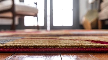 Unique Loom Barista Collection Area Rug - Kouillou (7' 10" Square, Multi/ Brown)