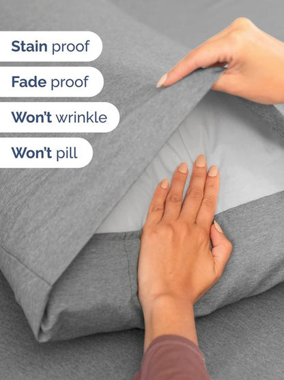Extra Deep Twin Sheet Set - 4 Piece Breathable and Cooling Sheets - Hotel Luxury Bedding for Women, Men, Kids & Teens - Easy & Secure Fit - Soft and Wrinkle Free - Extra Deep Pockets - Heathered Grey