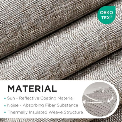 Joydeco Blackout Cordless Roman Shades Linen 72x72 Inches No Drill