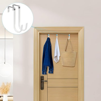FYY Over The Door Hooks - Heavy Duty 4 Pack Hangers with Rubber Tips | Scratch-Resistant Organizer for Home