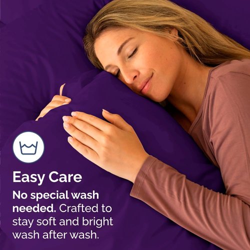 King Standard Pillow Cases - Soft Hotel Quality Covers for Comfy Bedding | Set of 4 in Purple