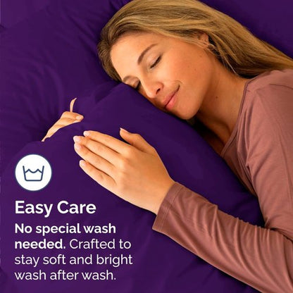 King Standard Pillow Cases - Soft Hotel Quality Covers for Comfy Bedding | Set of 4 in Purple