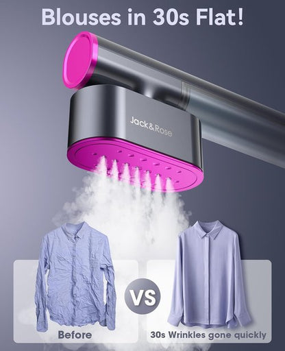 Jack & Rose Portable Travel Steamer for Clothes - Fast 15s Heat Up, 110-220V Compact Design
