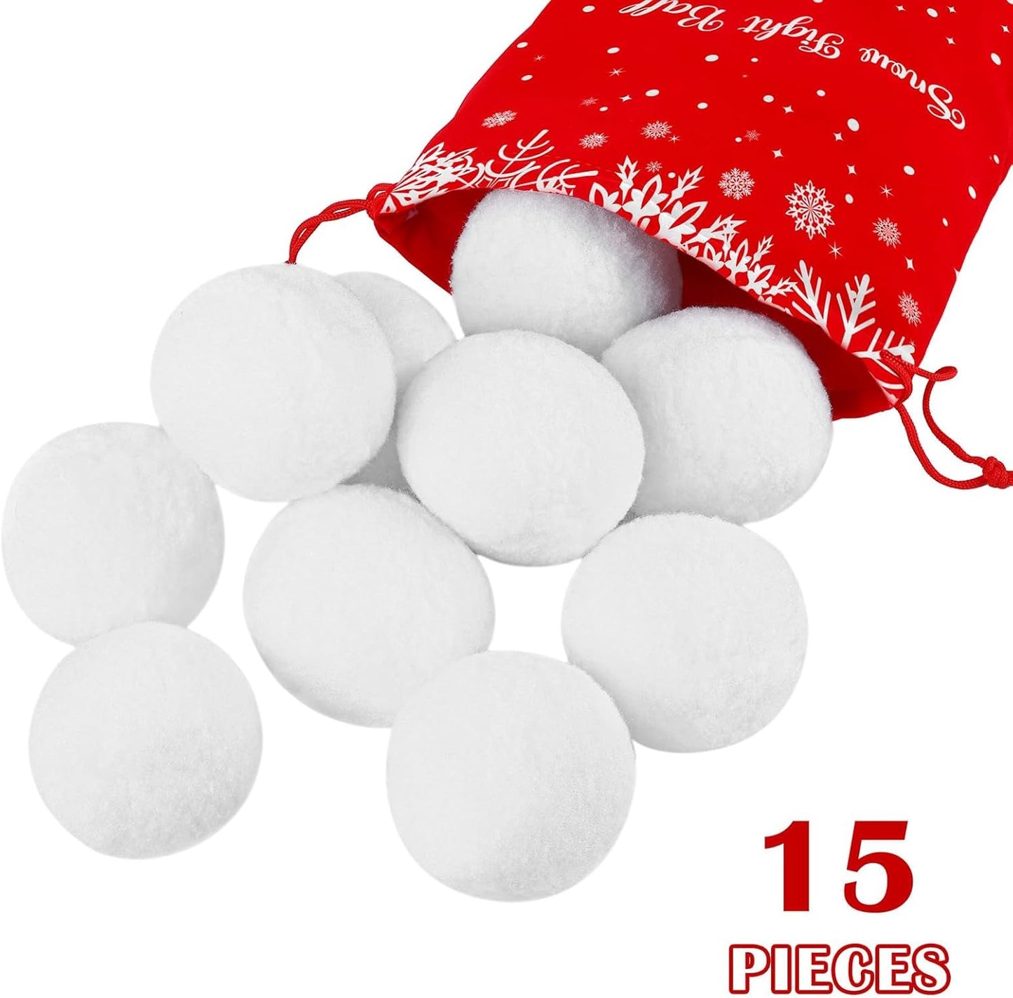 Cooraby 25 Pieces Artificial Snowballs - 2.6 Inch Realistic Indoor Fun for Winter Games