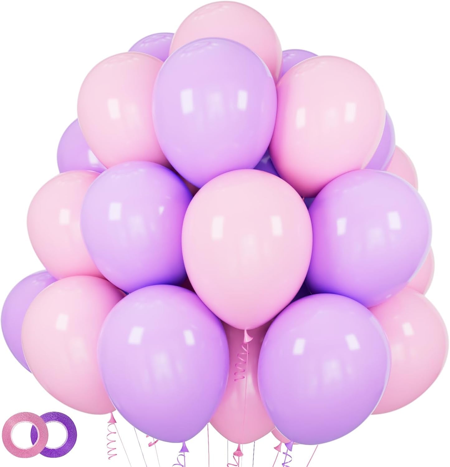 Skiennix 100 Pack 12-Inch Pink & Purple Latex Balloons | Perfect for Girls' Birthday & Baby Shower Decor