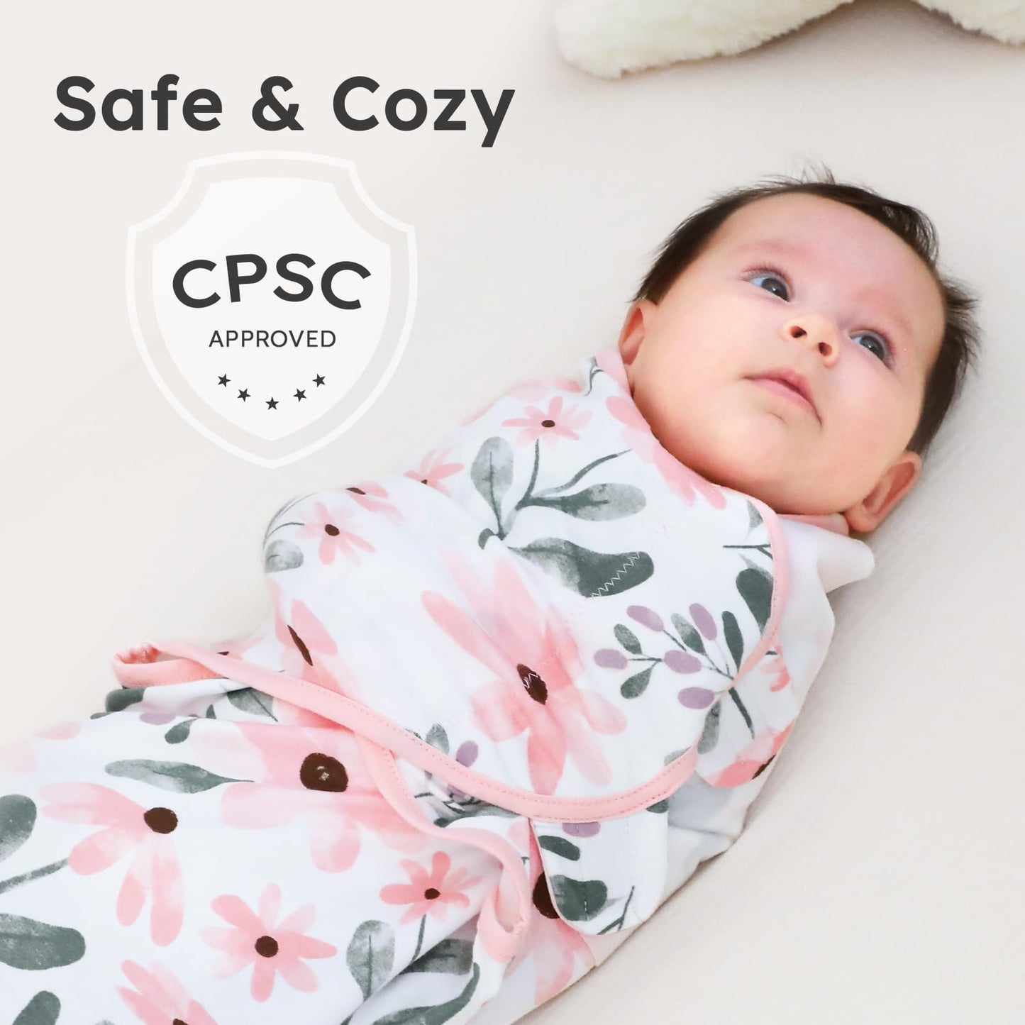 Yoofoss Baby Swaddles for Newborns 100% Cotton, Adjustable Swaddle 0-3 Months 3 Pack Newborn Swaddle Sack, Breathable Soft(Small)