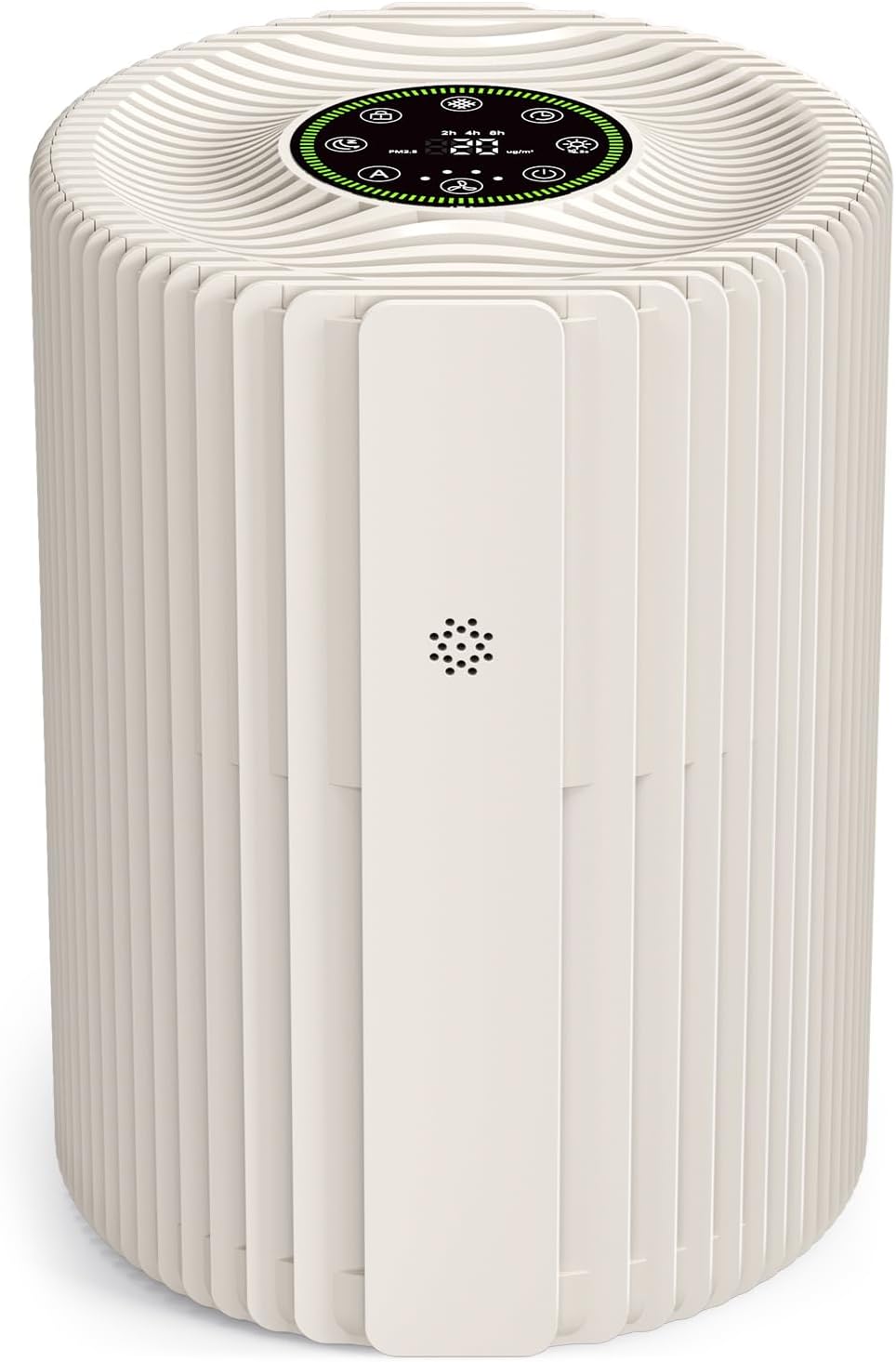 VOOPNU Air Purifier - 360° Air Intake & Outlet - Efficient for 1095 Sq. Ft - Beige Color