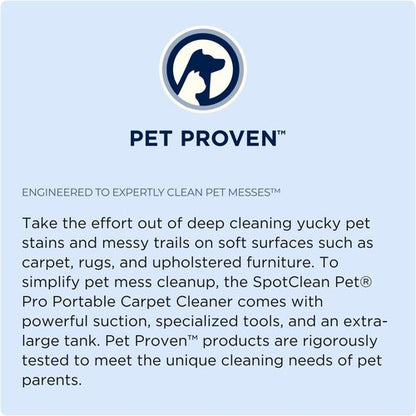 Bissell SpotClean Pet Pro - Portable Carpet Cleaner for Deep Stains | Compact & Efficient 2458