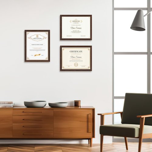 CRUGLA 8.5x11 Picture Frame Set of 11, Multi Certificate Diploma Document Graduate Degree Photo Frame 8.5 by 11 for Wall or Tabletop Display, Brown