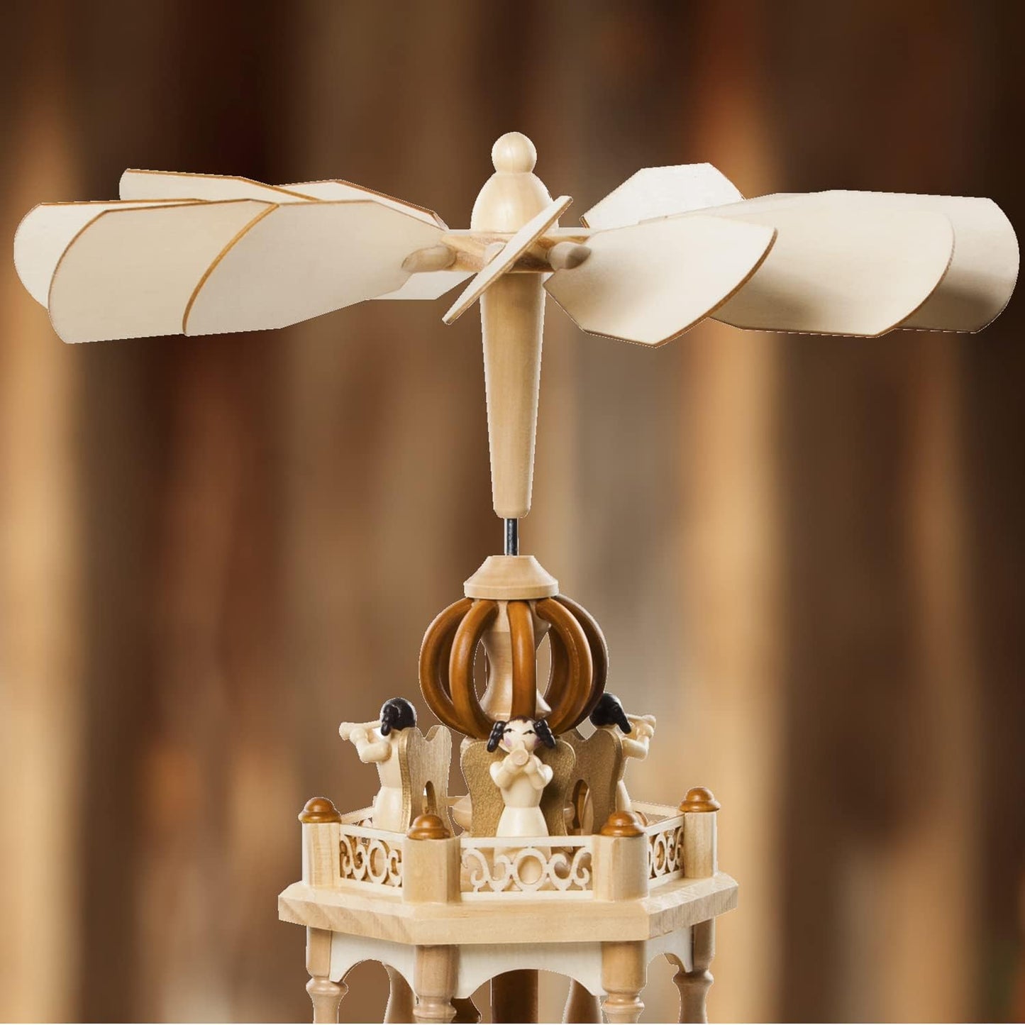 Skiennix 12-Pc Replacement Top Fan Blades Kit - Perfect for German Christmas Pyramid Carousels