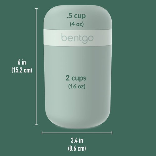 Bentgo Snack Cup - Portable Leak-Proof Snack Container with Dual-Sealing Lid | Dishwasher Safe (Mint Green)