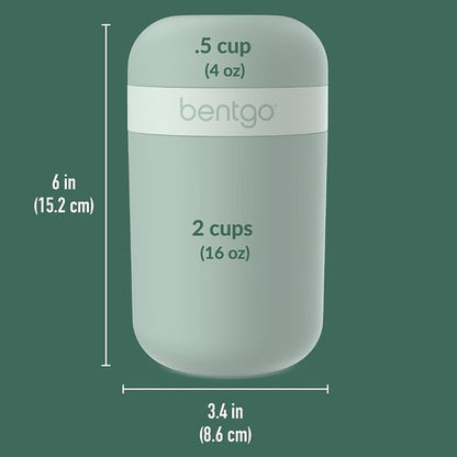 Bentgo Snack Cup - Portable Leak-Proof Snack Container with Dual-Sealing Lid | Dishwasher Safe (Mint Green)