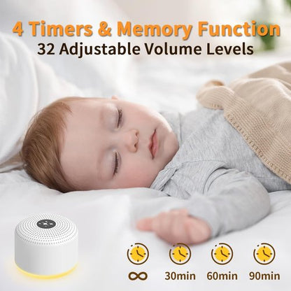 **Soothing Sounds White Noise Machine - Portable Sleep Aid with 30 Relaxing Sounds, 12 Colors & 5 Brightness Levels**
