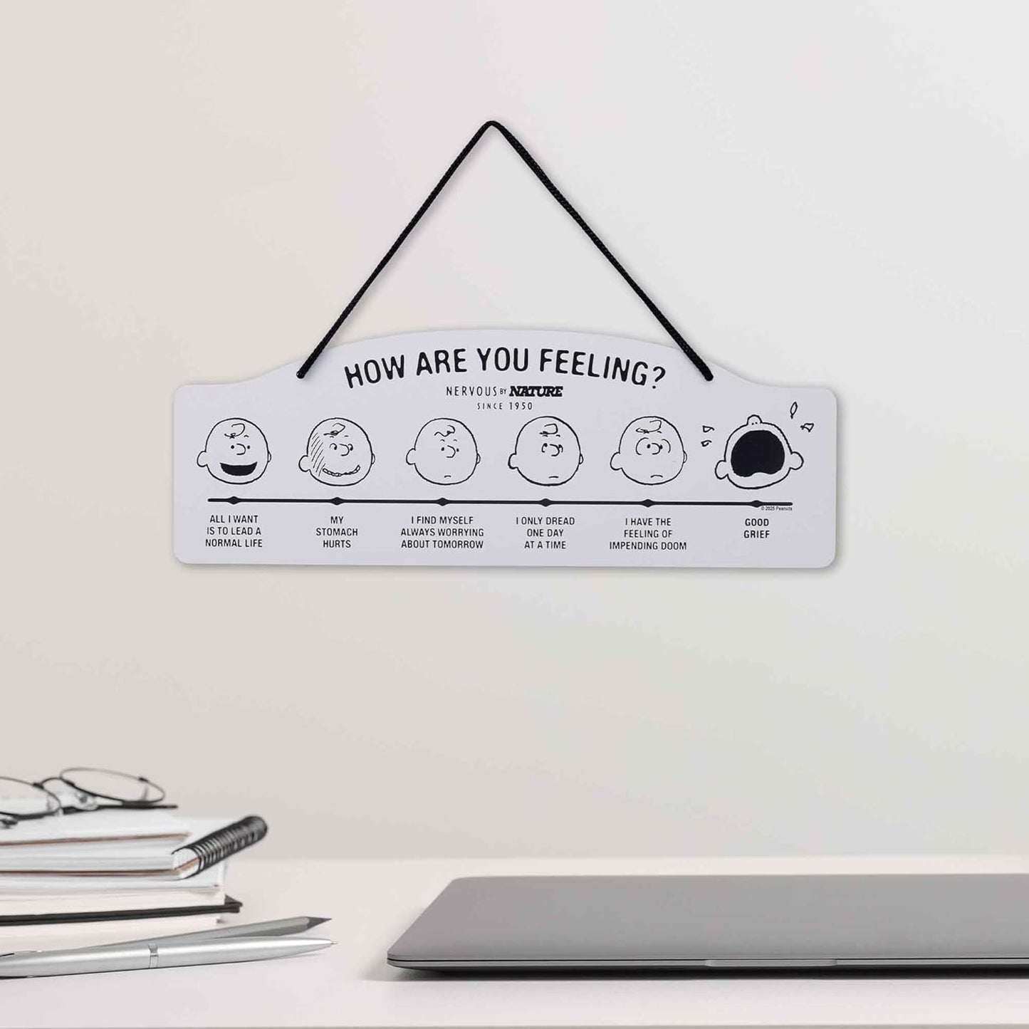 Peanuts How Are You Feeling Hanging Metal Sign - Humorous Wall Decor for Home - Perfect Gift Idea
