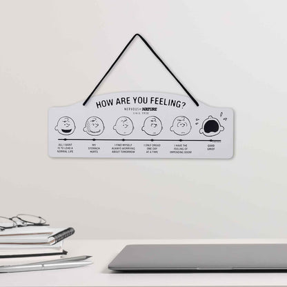 Peanuts How Are You Feeling Hanging Metal Sign - Humorous Wall Decor for Home - Perfect Gift Idea