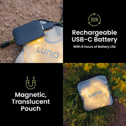 Luno Camping String Lights - 20' USB-Powered Warm White Outdoor Lighting for Adventures