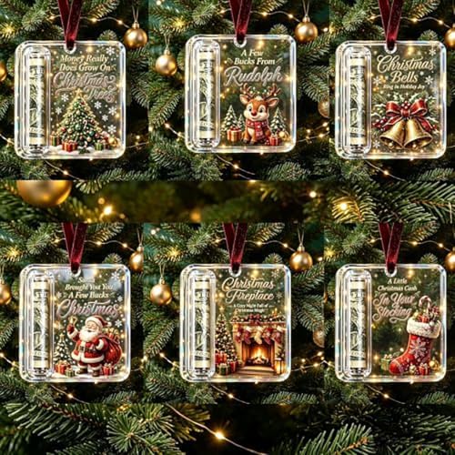 Christmas Money Holders Set - Holiday Cash Gift Ornaments for Tree & Gift Bundles