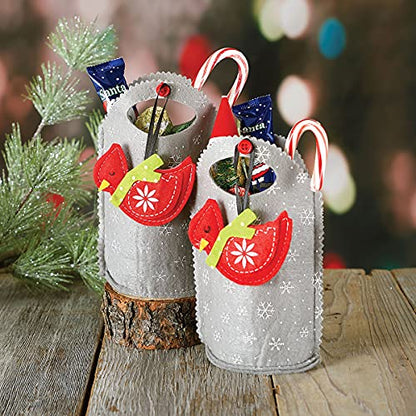 Cardinal Felt Treat Bags Christmas Ornament Set of 5 - Holiday Gift Bags for Kids & Teachers - Cardinal2