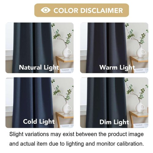 H.VERSAILTEX 100% Blackout Curtains for Bedroom 63 Inches Long Grommet Linen Face Full Light Blocking Curtain Drapes for Living Room Thermal Linen Look Curtains 2 Panels Set, 52" W x 63" L, Navy