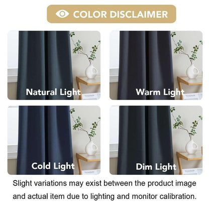H.VERSAILTEX 100% Blackout Curtains for Bedroom 63 Inches Long Grommet Linen Face Full Light Blocking Curtain Drapes for Living Room Thermal Linen Look Curtains 2 Panels Set, 52" W x 63" L, Navy