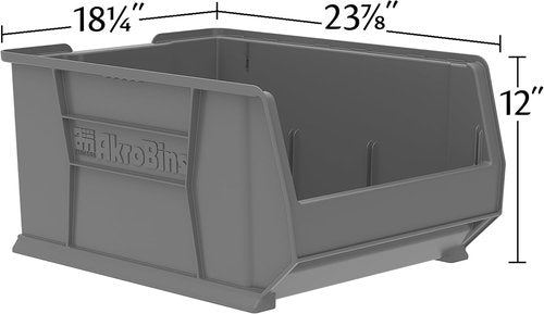 Akro-Mils Super-Size Plastic Storage Bins - Space-Saving Stackable Design, 24" L x 18" W x 12" H, Red | 1-Pack