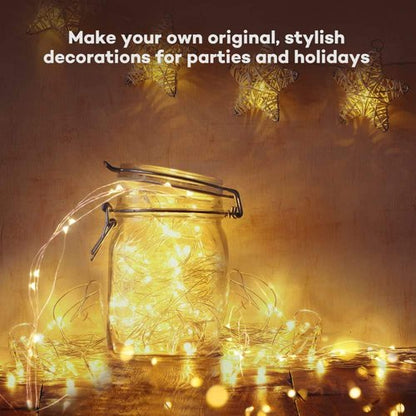 24 Pack Fairy Lights Battery Operated [3 Modes] 7ft 20 LED Mini Twinkle String Lights Waterproof Silver Wire Firefly Starry Lights for Wedding Party Mason Jars Christmas Decorations, Warm White