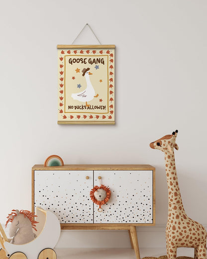 VIYYIEA Canvas Wall Art Prints - Funny Goose Gang Portable Hanging Decor | 16" x 12" for Home & Office