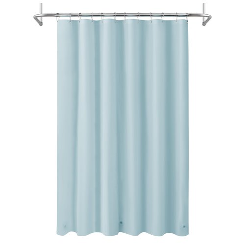 Mrs Awesome Light Blue Shower Curtain Liner with 3 Magnets, 72x72 Premium Flexible Sturdy Plastic Shower Curtain for Bathroom Lightweight & Waterproof, Light Blue