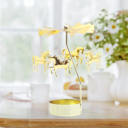 Skiennix Spinning Candle Holder - Unique Rotating Carousel Design | Perfect Birthday Gift for Women, Moms, & Friends (Unicorn)