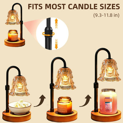 VJK Candle Warmer Lamp with Timer Dimmable, Birthday Gifts for Women Mom, House Warming Gifts New Home Decor, Wax Melt Warmer for Jar Candles with 2 Bulbs