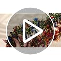 Christmas Tinsel Garland Set - 3 Pack, 59 ft Each, Red Blue Yellow Green - Holiday Decor