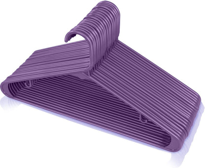 Utopia Home Plastic Hangers 200 Pack - Durable Space-Saving Clothes Hangers - Heavy Duty Purple Design