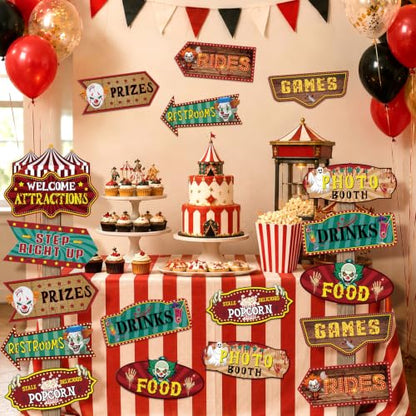 Halloween Carnival Directional Signs - 20 Pack for Party Decorations