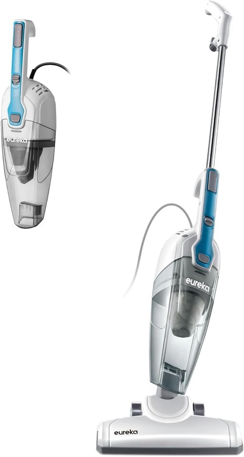Eureka Corded Stick Vacuum Cleaner - Powerful Suction for Pet Hair | Lightweight 3-in-1 Handheld, Aqua Blue