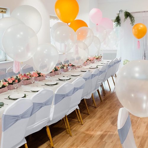 Babenest Spandex Chair Sashes - 50PCS Premium Stretch Covers with Buckle Slider for Weddings & Events | Grey