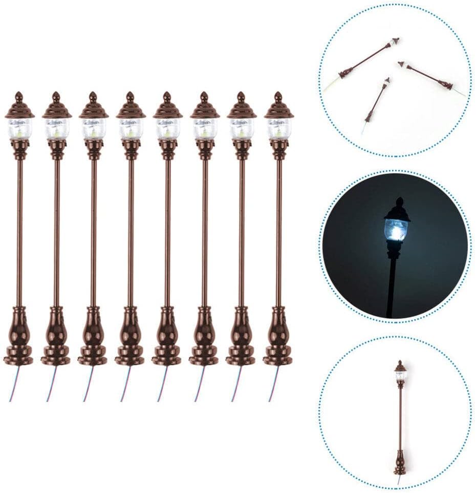 Skiennix 8-Piece Miniature Garden Light Set - Outdoor Dollhouse Decor & Train Accessories