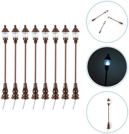 Skiennix 8-Piece Miniature Garden Light Set - Outdoor Dollhouse Decor & Train Accessories