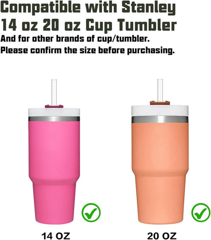 Stanley Replacement Straw Set - 6 Pack Reusable Straws with Cleaning Brush for 14 oz & 20 oz Tumblers