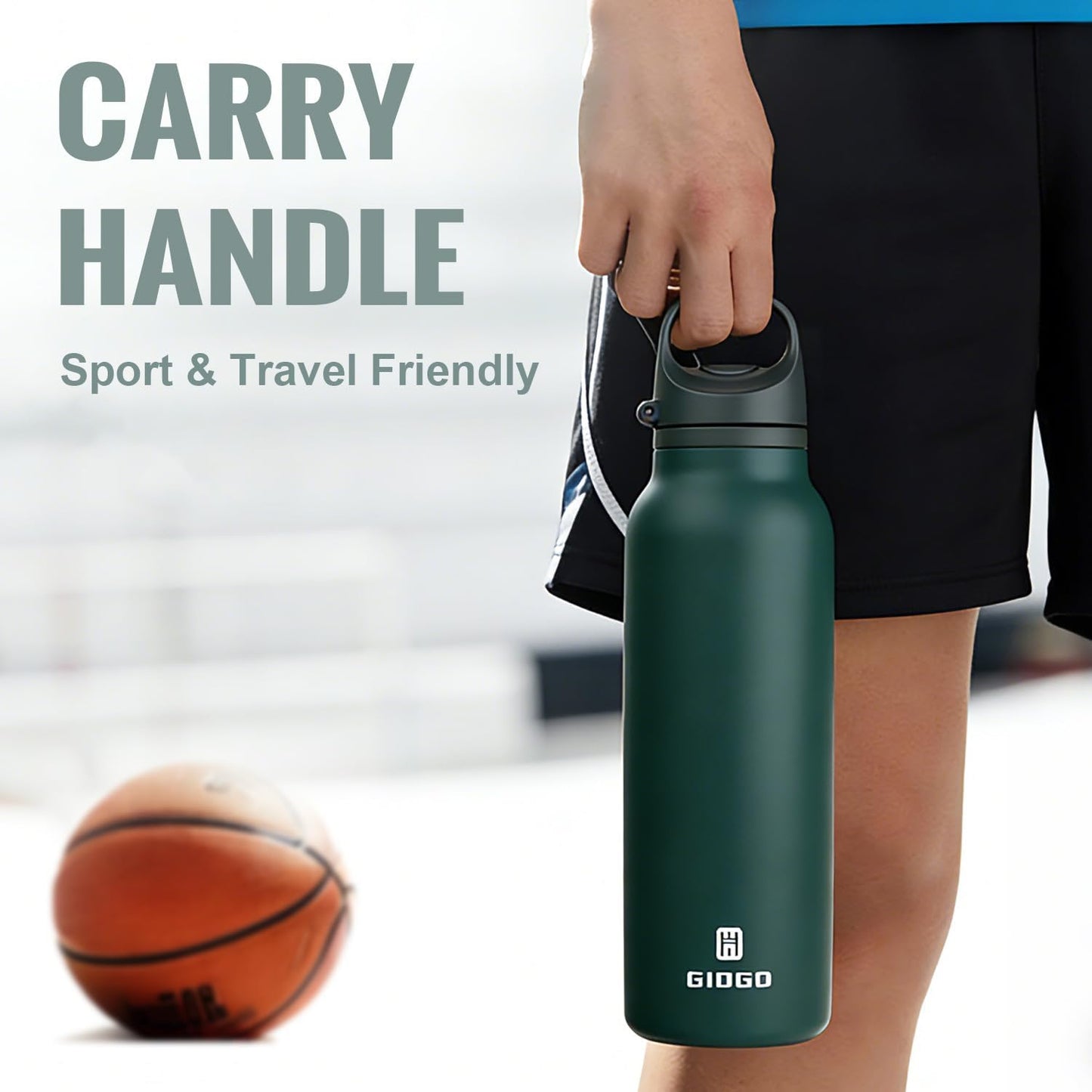 Skiennix Insulated Thermo Water Bottle - 20oz Stainless Steel Flask for Hot & Cold Drinks | Purple