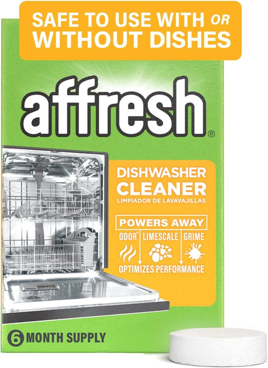 Affresh Dishwasher Cleaner - Eliminates Odors & Grime | 6 Tablets for 6-Month Supply