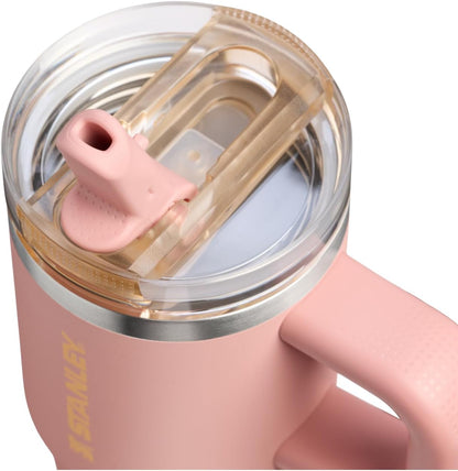 STANLEY Quencher ProTour 14 oz Tumbler - Leakproof Lid, Built-In Straw & Handle | Insulated Stainless Steel | BPA-Free | Peach Rose