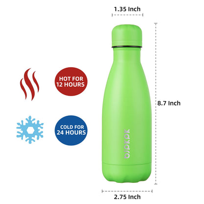 BJPKPK 12oz Water Bottle Stainless Steel Water Bottles Insulated Metal Water Bottle For Travel,Green