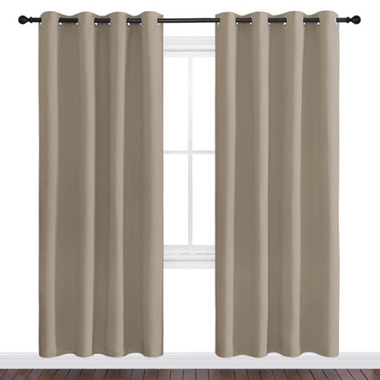 NICETOWN Taupe Blackout Curtains 78" Long for Office, 55" Wide, 2 Pieces, Dining Room, Guest Room, Sound Reducing Heat and Cold Block Curtain Panels for Modern Room Decorative